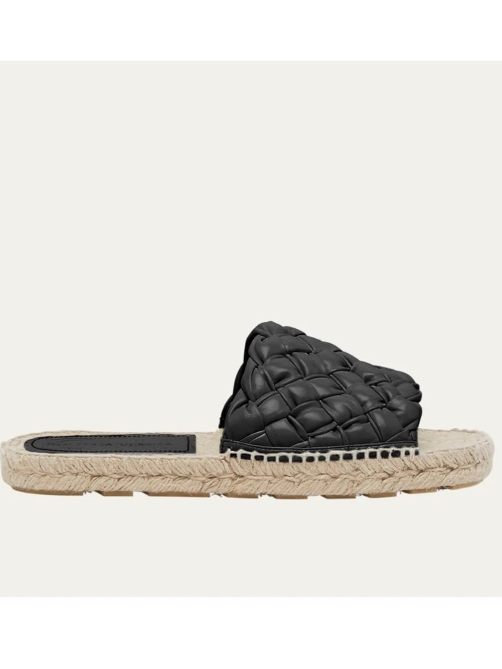 Bottega Veneta Jack Woven Leather Espadrille Slide Sandal Black NWT Size 36